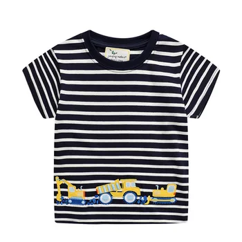 Šokinėja Metrų Naujas Vasaros Juostele Berniukų T marškinėliai Mados Automobilių Siuvinėjimo Kūdikių vatos Pagaliukai Karšto Tees