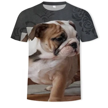 Šuo galvos, T-marškiniai, trumparankoviai 3D spausdinimo vyrų ir moterų, tas pats stilius Europos ir Amerikos gatvės stiliaus 