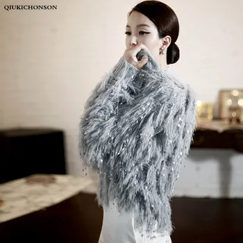 Šviečia Spangle Kutas Cardigan Megztinis Moterims Korėjos Mados Rudens-Žiemos Streetwear Viršūnes Mielos Ponios Kutais Megzti Paltai