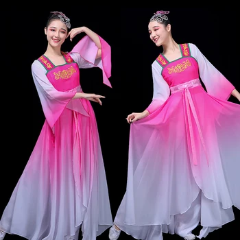 Šviežių Klasikinio šokio kostiumai moterų elegantiškas Kinų stiliaus naujas pasakų skėtis šokių moterų gerbėjas šokių kostiumas, kostiumai