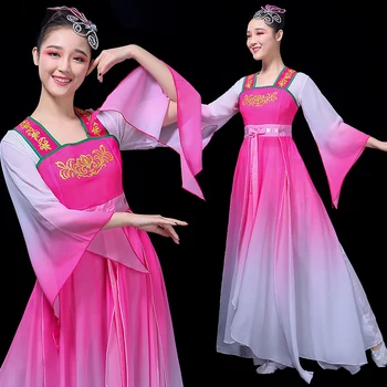Šviežių Klasikinio šokio kostiumai moterų elegantiškas Kinų stiliaus naujas pasakų skėtis šokių moterų gerbėjas šokių kostiumas, kostiumai