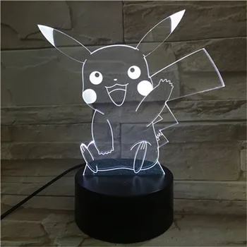 Žaidimas Pokemon Pikachu Anime Duomenys 3D Led Nakties Šviesos Spalva Keičiasi Modelis Veiksmų VALOR Logotipas Lampara Surinkimo Brinquedos Figma