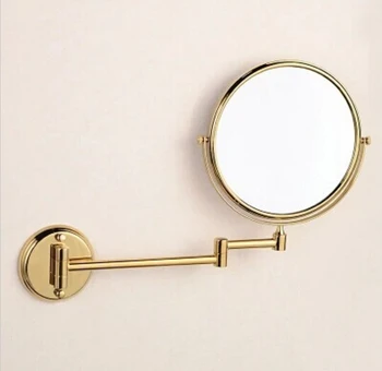 Žalvario, aukso vonios veidrodis 8 colių vonios kambarys makiažo veidrodis, veidrodėliai ištraukiama du kartus susidūrė su veidrodžiu