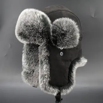 Žiemos Bombonešis Skrybėlę Vyrų Dirbtiniais Kailiais rusijos Skrybėlę Ushanka Stora Šilta Kepurė su Ausų Atvartais