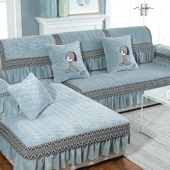 Žiemos pliušinis sofos pagalvėlių, medžiaginių keturis sezonus universalus paprastas, modernus, neslidžia Europos sofos pagalvėlių trinkelėmis rankšluostį